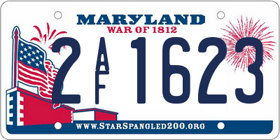 MD license plate 2AF1623