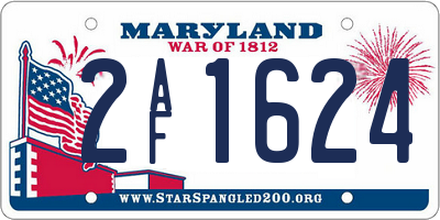 MD license plate 2AF1624