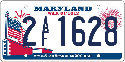 MD license plate 2AF1628