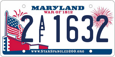 MD license plate 2AF1632