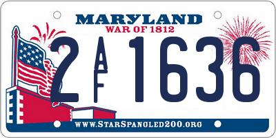MD license plate 2AF1636