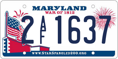 MD license plate 2AF1637