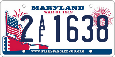 MD license plate 2AF1638