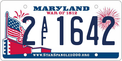MD license plate 2AF1642