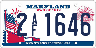 MD license plate 2AF1646