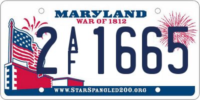 MD license plate 2AF1665