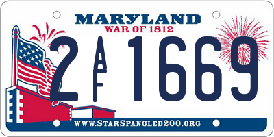 MD license plate 2AF1669