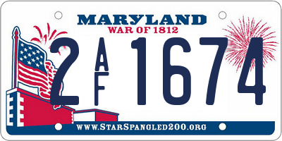 MD license plate 2AF1674