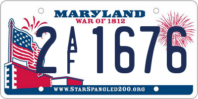 MD license plate 2AF1676