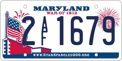 MD license plate 2AF1679