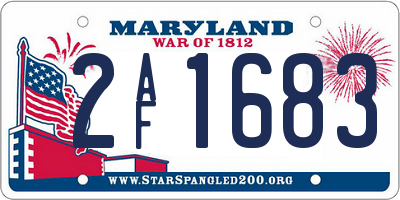 MD license plate 2AF1683