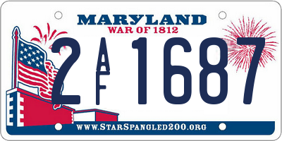 MD license plate 2AF1687