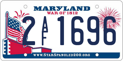 MD license plate 2AF1696