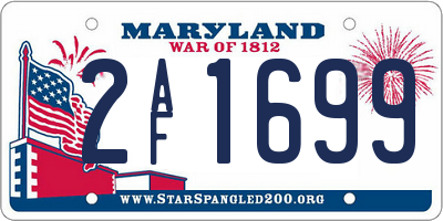 MD license plate 2AF1699