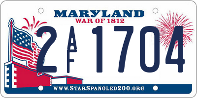 MD license plate 2AF1704