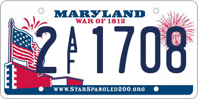 MD license plate 2AF1708