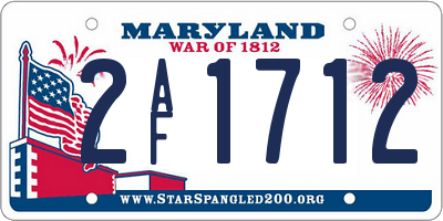 MD license plate 2AF1712