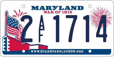 MD license plate 2AF1714