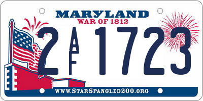 MD license plate 2AF1723