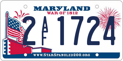 MD license plate 2AF1724