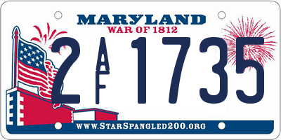 MD license plate 2AF1735