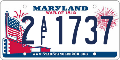 MD license plate 2AF1737