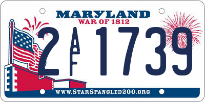 MD license plate 2AF1739