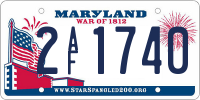 MD license plate 2AF1740
