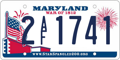 MD license plate 2AF1741