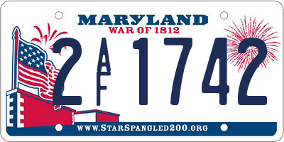 MD license plate 2AF1742