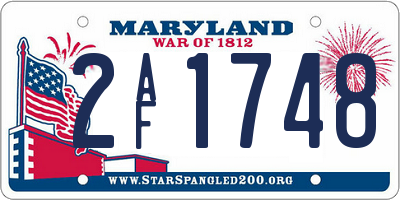 MD license plate 2AF1748