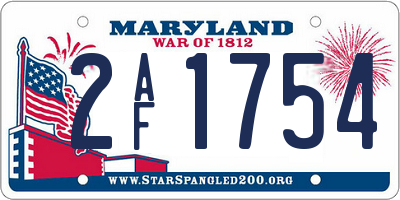 MD license plate 2AF1754