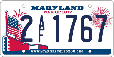 MD license plate 2AF1767