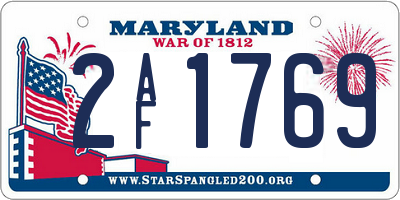 MD license plate 2AF1769
