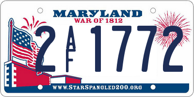 MD license plate 2AF1772