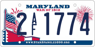 MD license plate 2AF1774
