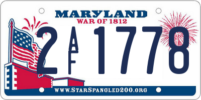 MD license plate 2AF1778