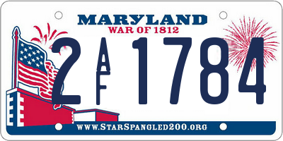 MD license plate 2AF1784