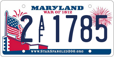 MD license plate 2AF1785