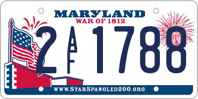 MD license plate 2AF1788