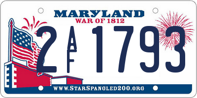 MD license plate 2AF1793