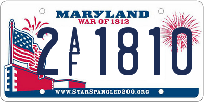 MD license plate 2AF1810