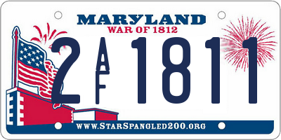 MD license plate 2AF1811