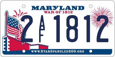MD license plate 2AF1812