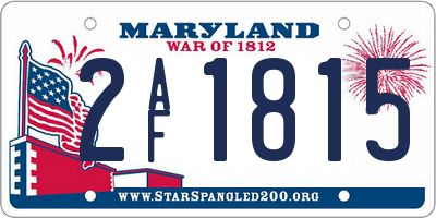 MD license plate 2AF1815