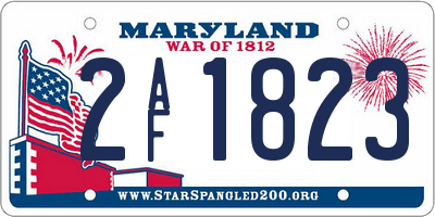 MD license plate 2AF1823