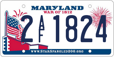 MD license plate 2AF1824
