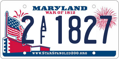 MD license plate 2AF1827