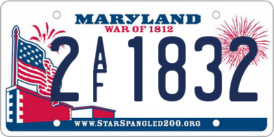 MD license plate 2AF1832