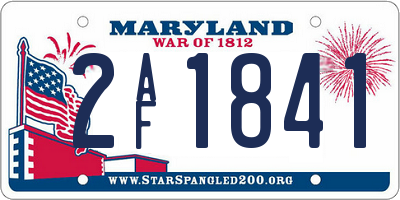 MD license plate 2AF1841